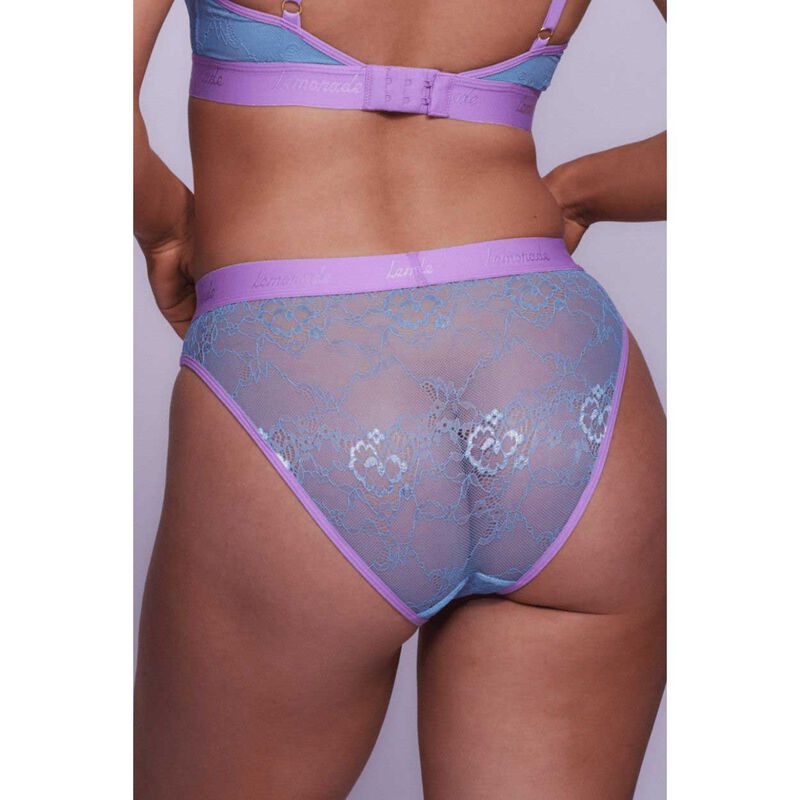 Lemonade Dolls Signature Lace Brief - Pastel Blue & Lilac image number 1